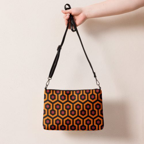 all over print crossbody bag black front 6443777163007