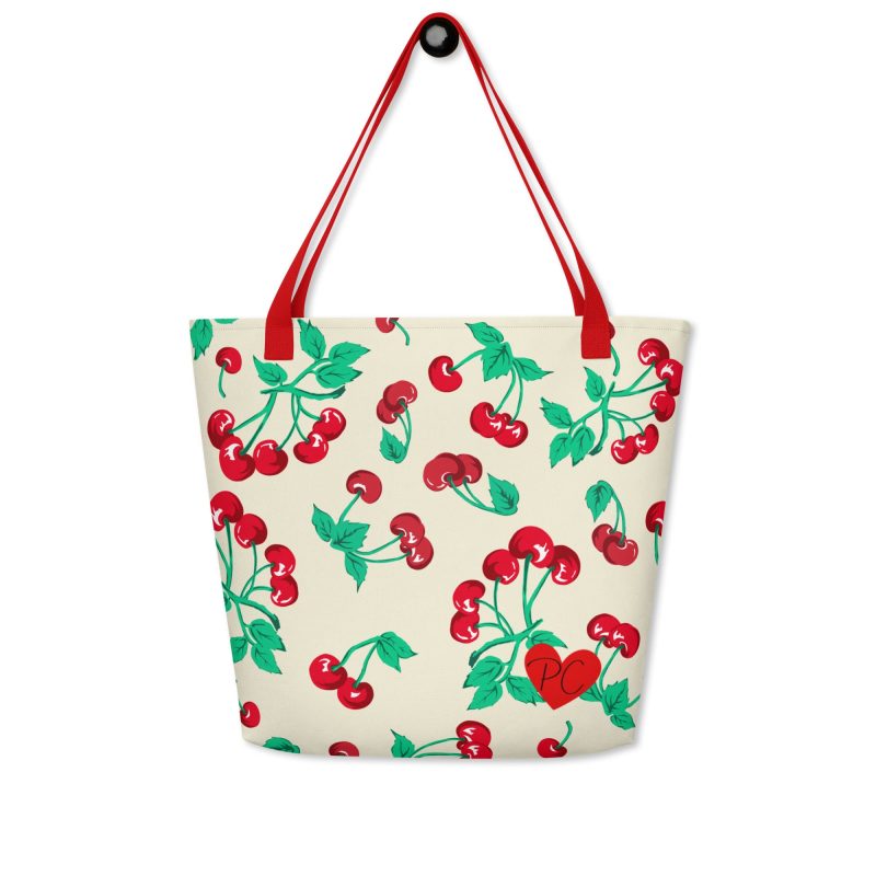 all over print large tote bag w pocket red front 643e1d2977de2