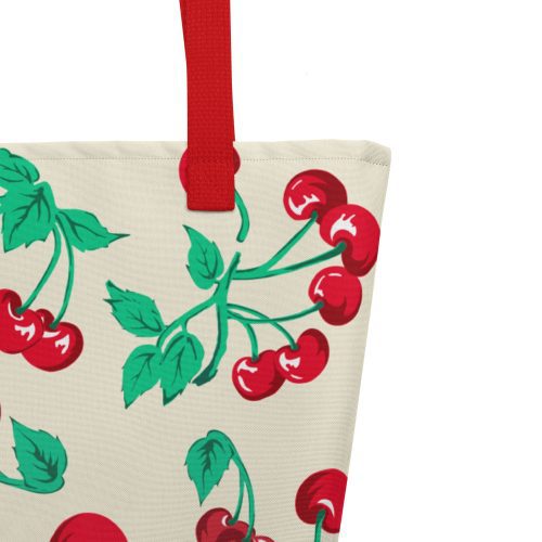 all over print large tote bag w pocket red product details 643e1d2977d8a