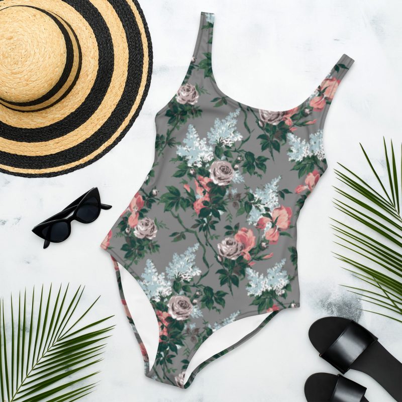 all over print one piece swimsuit white front 6429d121d1ae0