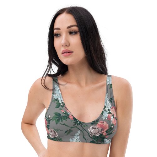 all over print recycled padded bikini top white front 6429dddea7e37